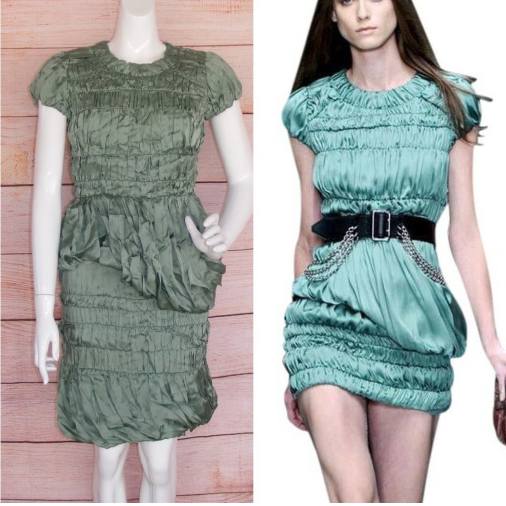 new BURBERRY Silk Dress, Euro 40, Runway, Bubble